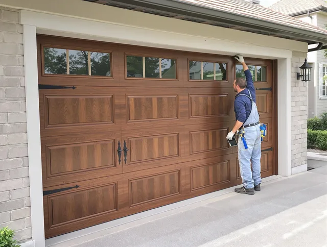 Custom garage door showcase by Cerritos Garage Door Repair in Cerritos