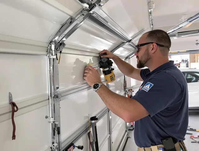 Cerritos Garage Door Repair technician quieting a noisy garage door in Cerritos