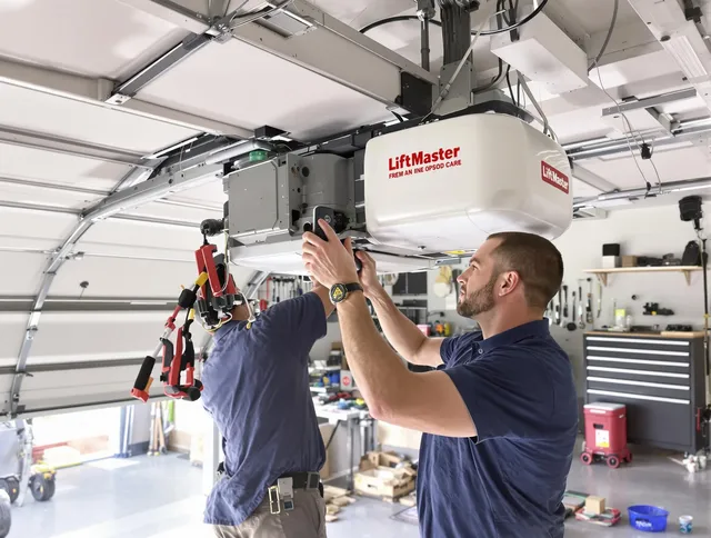 Cerritos Garage Door Repair technician performing advanced diagnostics on garage opener in Cerritos
