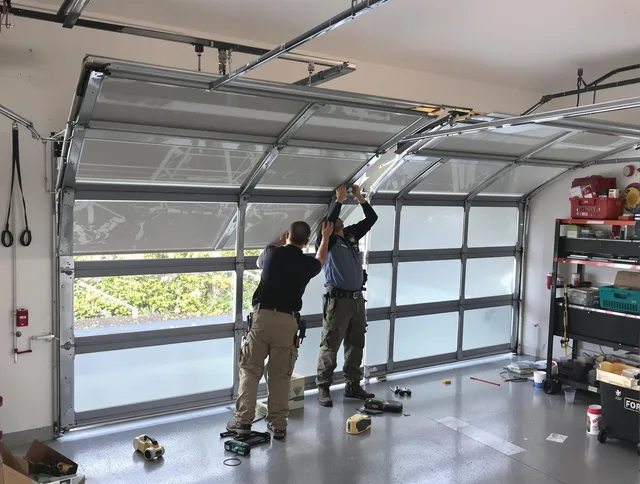 Cerritos Garage Door Repair expert performing precise panel replacement on Cerritos garage door