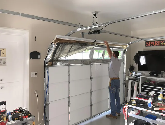 Garage door section replacement by Cerritos Garage Door Repair in Cerritos