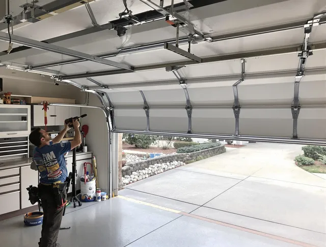 Garage door track repair service by Cerritos Garage Door Repair in Cerritos